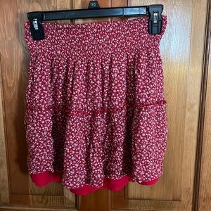 Hollister mini skirt, size small.  A red floral pattern.